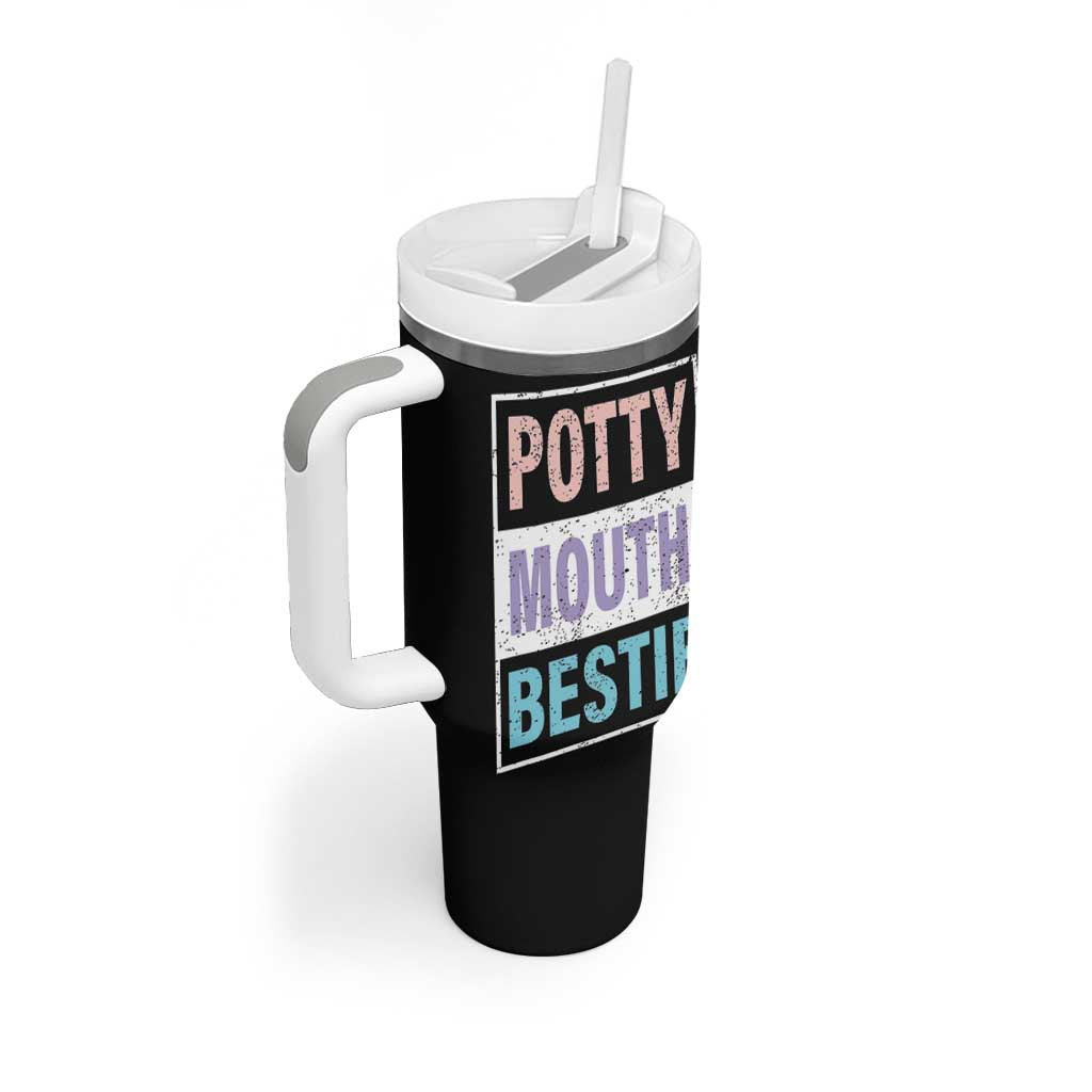 Funny Bestie Gifts Tumbler With Handle Potty Mouth Gag Gifts For Women Best Friend BFF Work Bestie