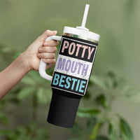 Funny Bestie Gifts Tumbler With Handle Potty Mouth Gag Gifts For Women Best Friend BFF Work Bestie