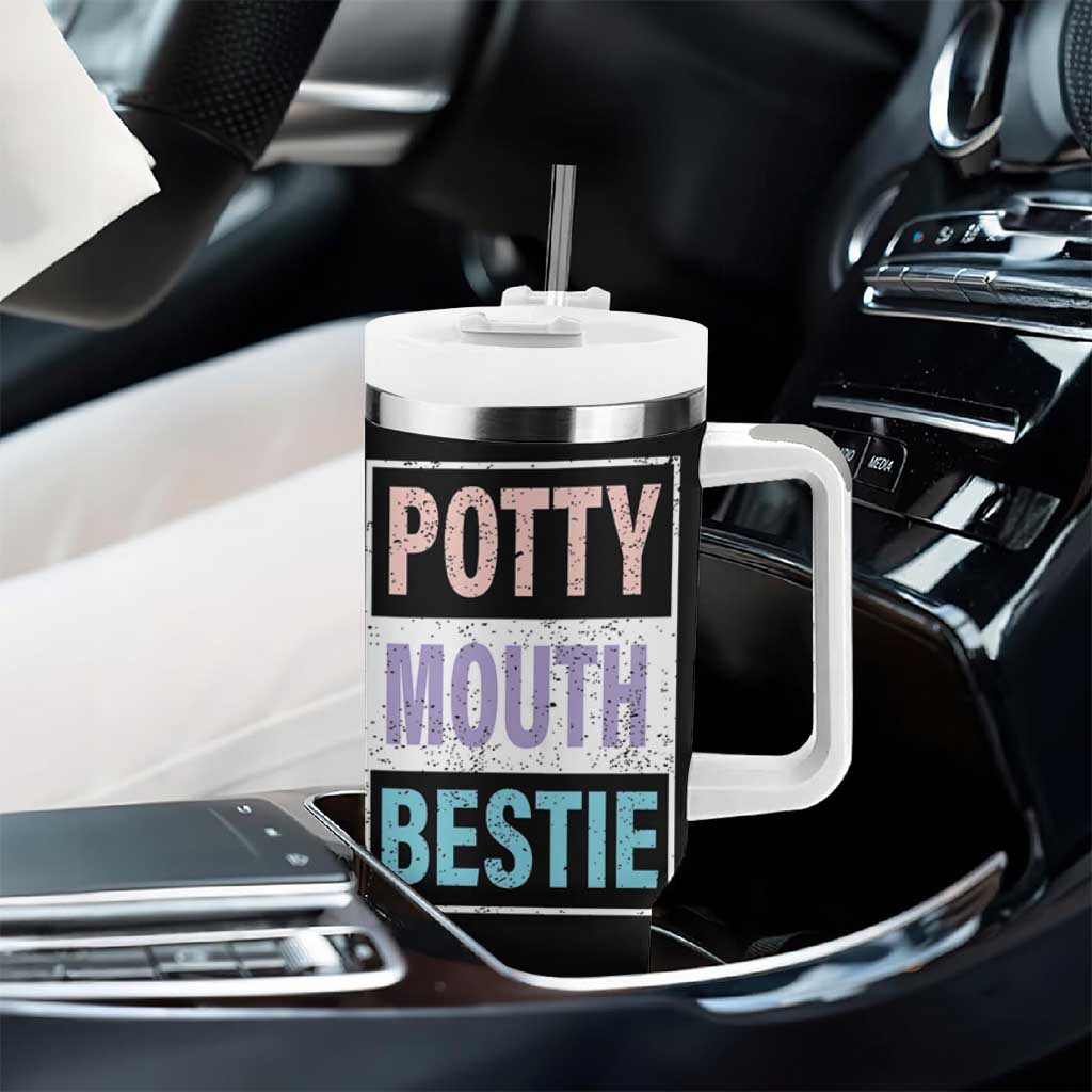 Funny Bestie Gifts Tumbler With Handle Potty Mouth Gag Gifts For Women Best Friend BFF Work Bestie