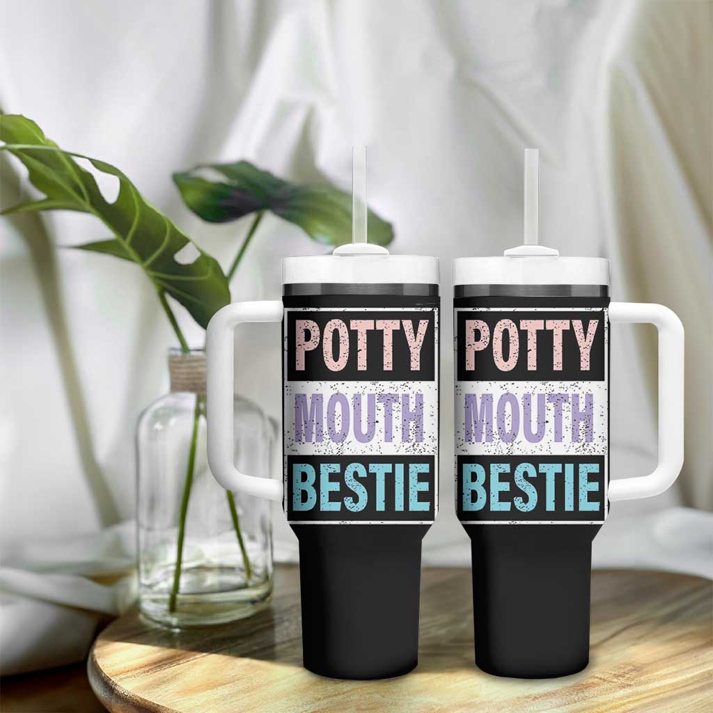 Funny Bestie Gifts Tumbler With Handle Potty Mouth Gag Gifts For Women Best Friend BFF Work Bestie
