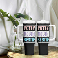 Funny Bestie Gifts Tumbler With Handle Potty Mouth Gag Gifts For Women Best Friend BFF Work Bestie