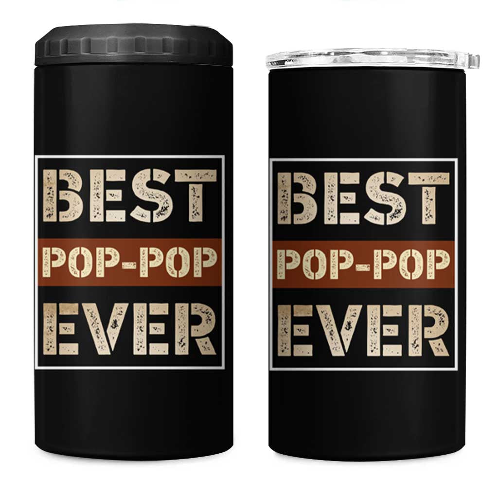 Grandpa 4 in 1 Can Cooler Tumbler Best Pop-Pop Ever Vintage Fathers Day Gift - Wonder Print Shop