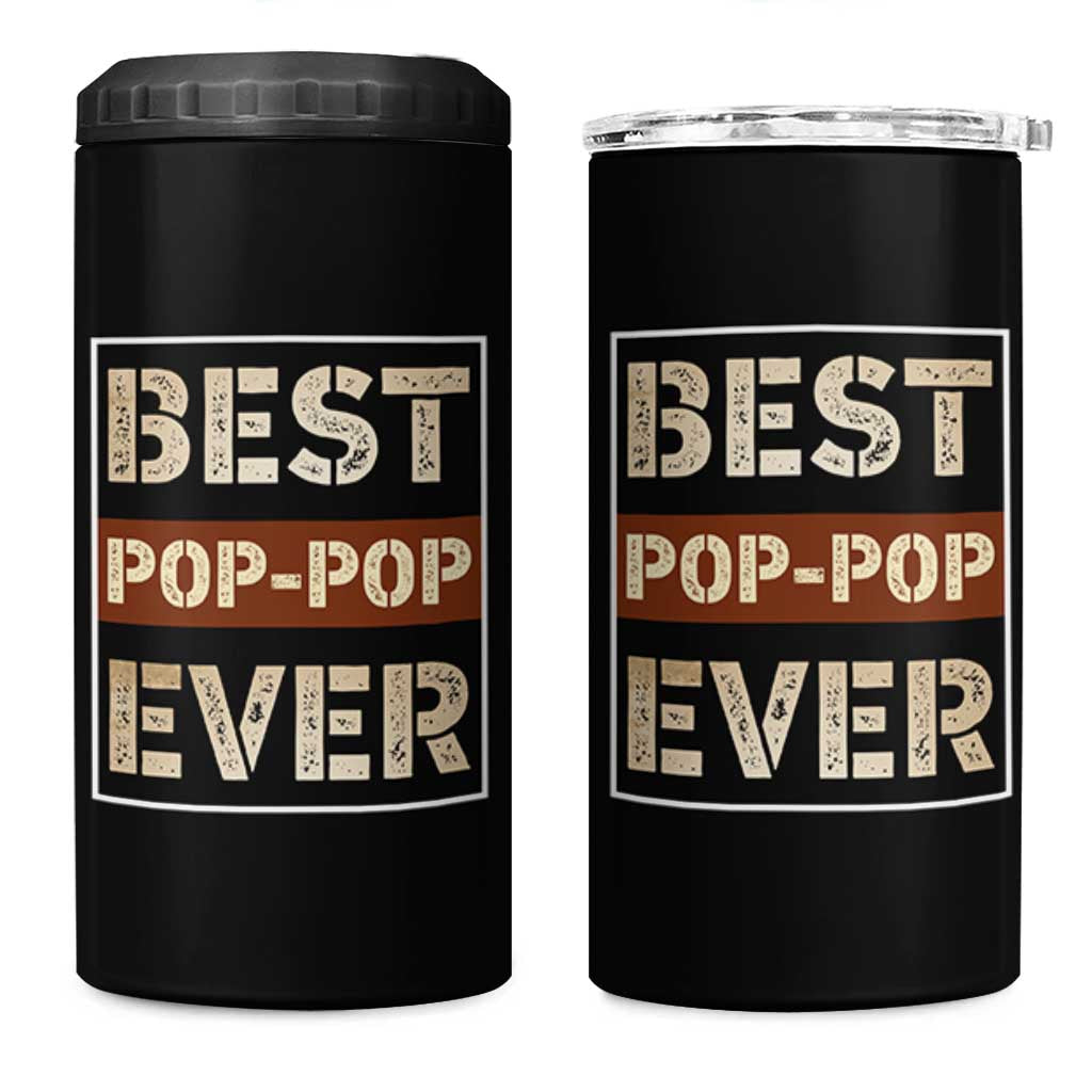 Pop Pop Gifts 4 in 1 Can Cooler Tumbler Best Pop-Pop Ever Fathers Day Poppop Gifts from Grandkids