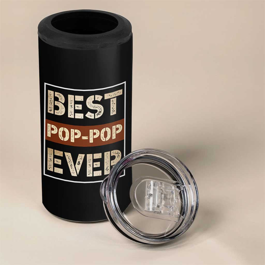 Pop Pop Gifts 4 in 1 Can Cooler Tumbler Best Pop-Pop Ever Fathers Day Poppop Gifts from Grandkids