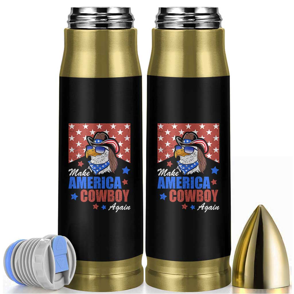Funny Cowboy Bullet Tumbler Make American Cowboy Again Western Eagle