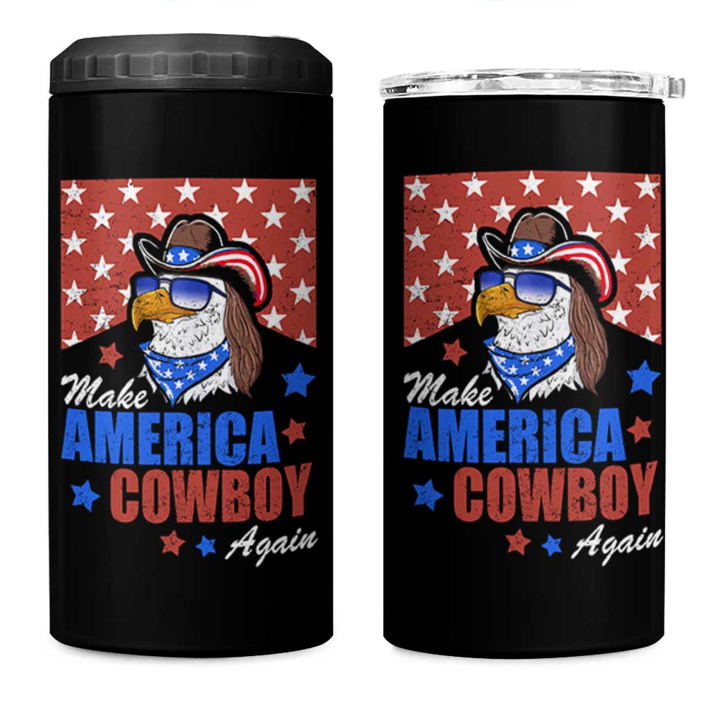 Funny Cowboy 4 in 1 Can Cooler Tumbler Make American Cowboy Again Western Eagle