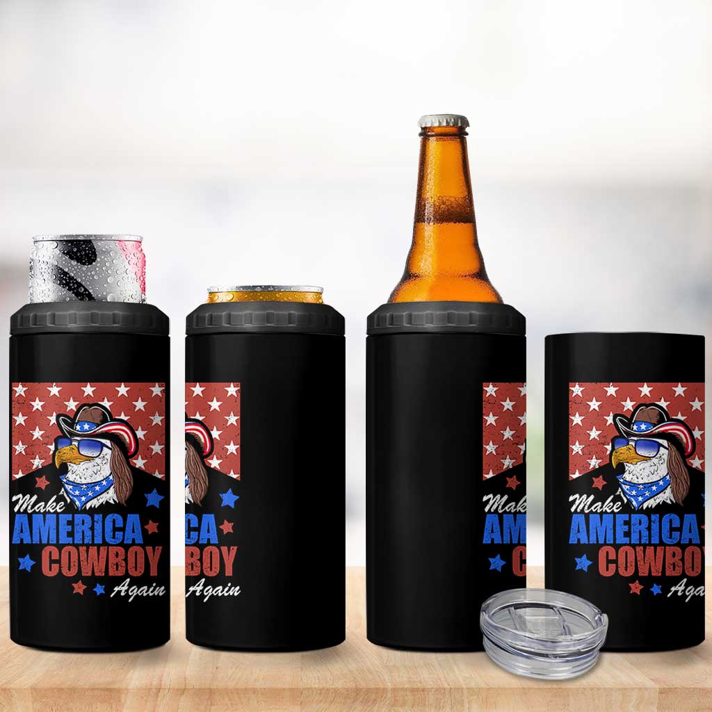 Funny Cowboy 4 in 1 Can Cooler Tumbler Make American Cowboy Again Western Eagle