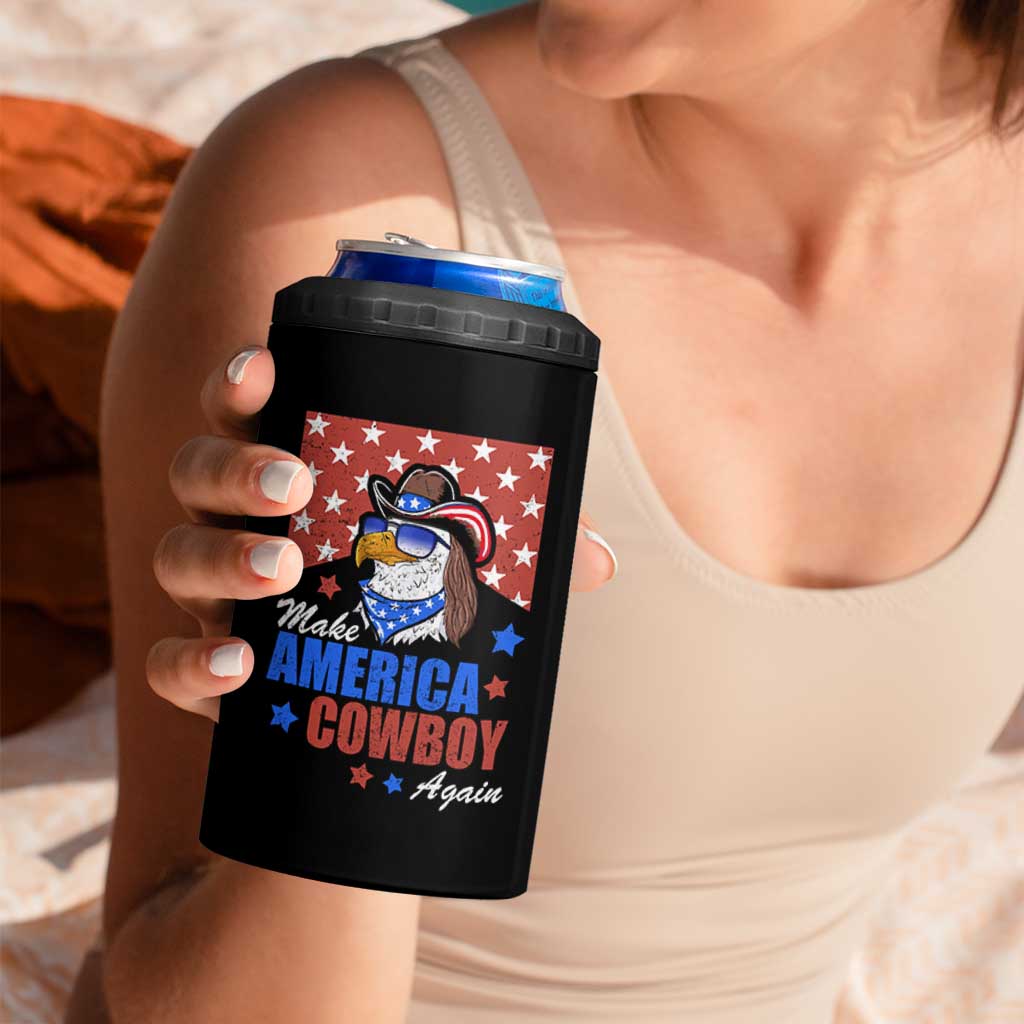 Funny Cowboy 4 in 1 Can Cooler Tumbler Make American Cowboy Again Western Eagle