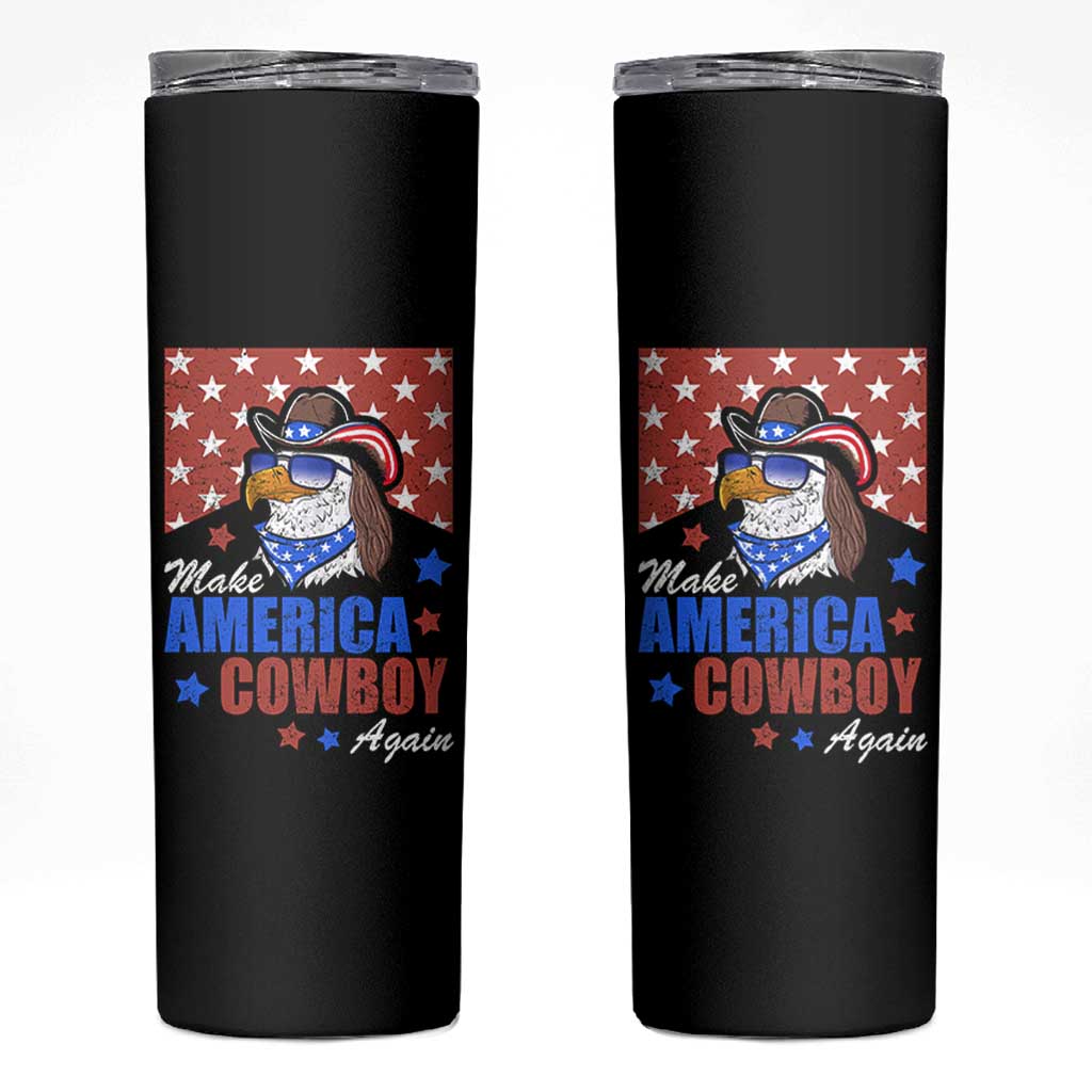 Funny Cowboy Skinny Tumbler Make American Cowboy Again Western Eagle