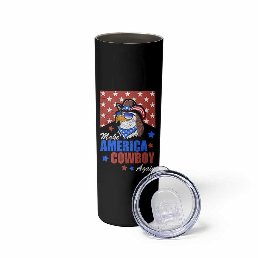 Funny Cowboy Skinny Tumbler Make American Cowboy Again Western Eagle