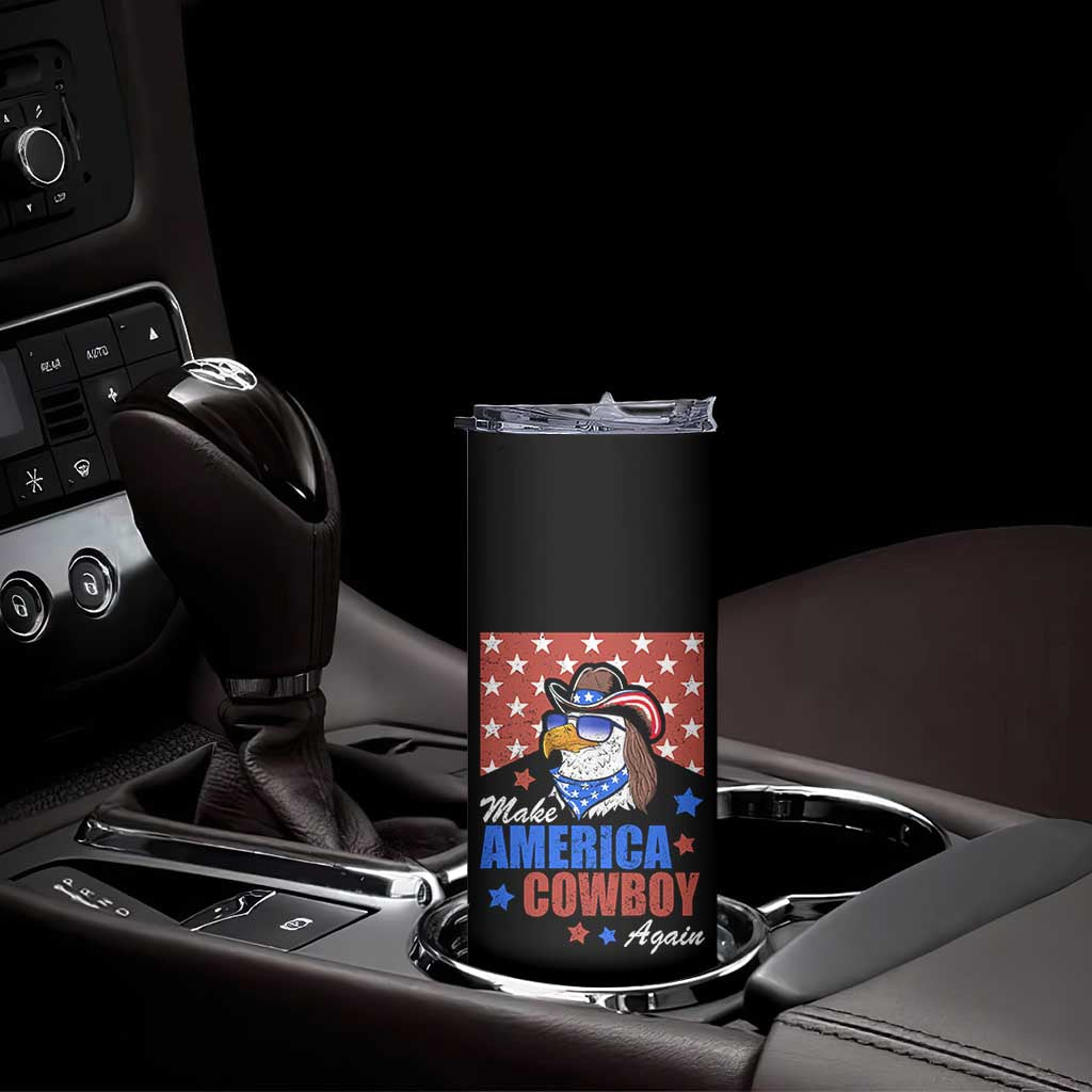 Funny Cowboy Skinny Tumbler Make American Cowboy Again Western Eagle