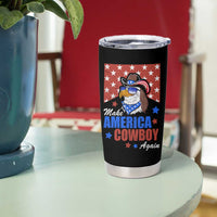 Funny Cowboy Tumbler Cup Make American Cowboy Again Western Eagle