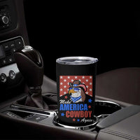 Funny Cowboy Tumbler Cup Make American Cowboy Again Western Eagle