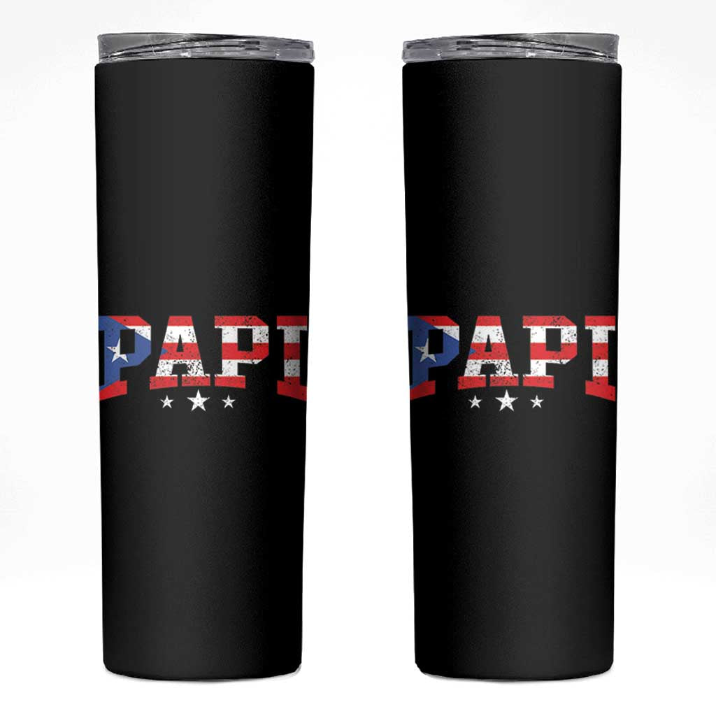 Puerto Rican Papi Skinny Tumbler Dad Puerto Rico Pride Boricua Father's Day