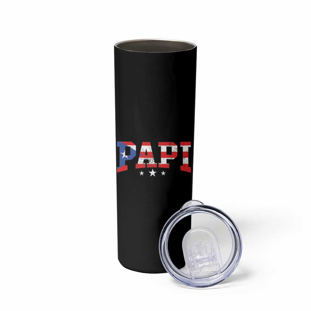 Puerto Rican Papi Skinny Tumbler Dad Puerto Rico Pride Boricua Father's Day