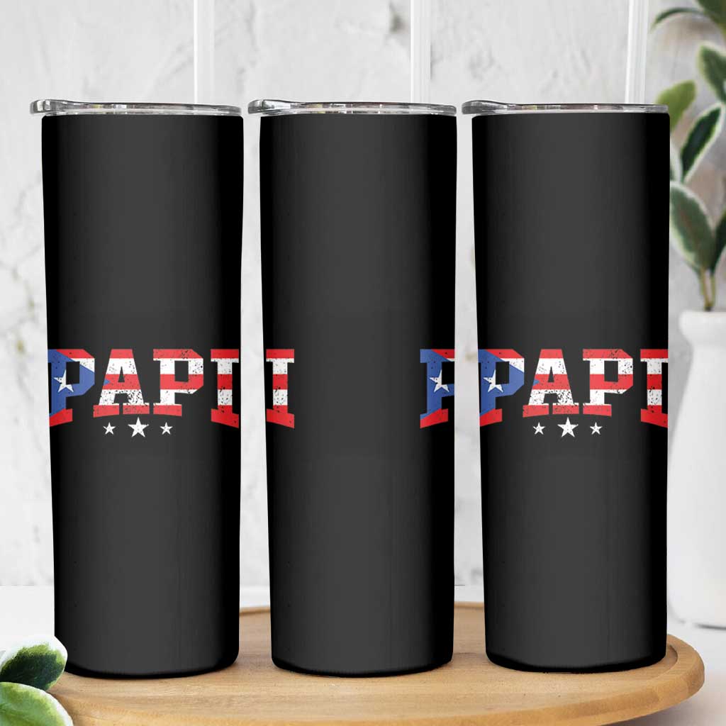 Puerto Rican Papi Skinny Tumbler Dad Puerto Rico Pride Boricua Father's Day