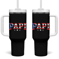 Puerto Rican Papi Tumbler With Handle Dad Puerto Rico Pride Boricua Father's Day
