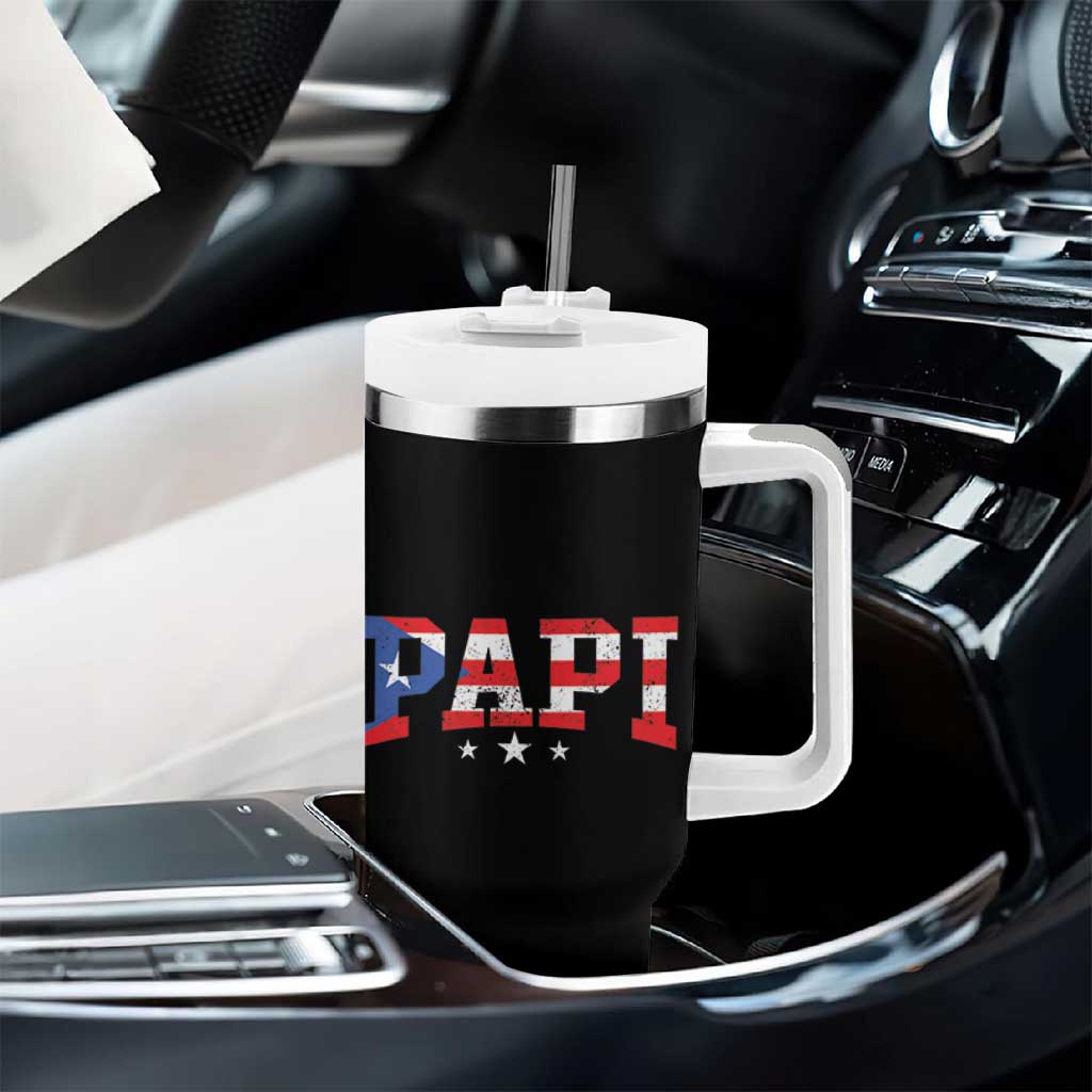 Puerto Rican Papi Tumbler With Handle Dad Puerto Rico Pride Boricua Father's Day