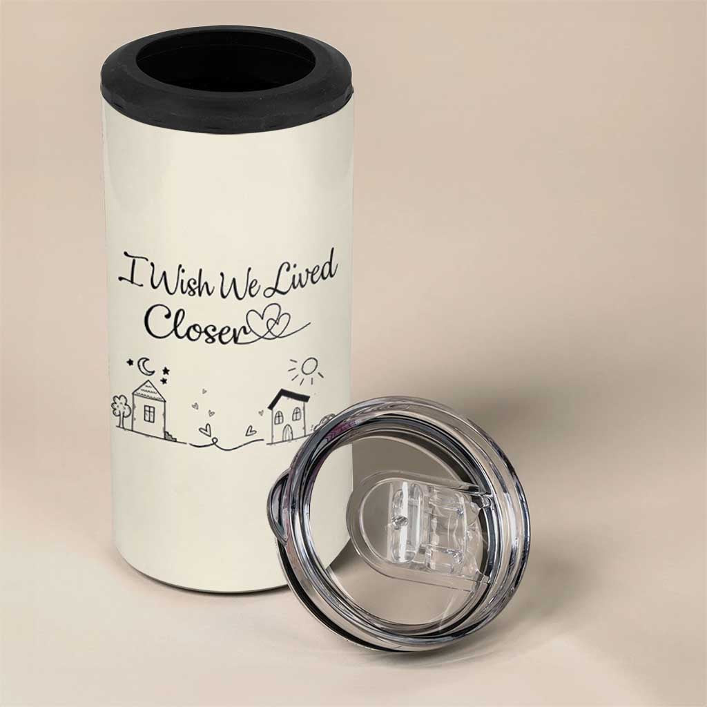 Long Distance Friends Gifts 4 in 1 Can Cooler Tumbler I Wish We Lived Closer Besties Sister Friendship Birthday Gift