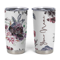Personalized Floral Skull Tumbler Cup Custom Name Botanical Gothic Aesthetic Vibe - Wonder Print Shop