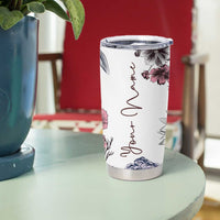 Personalized Floral Skull Tumbler Cup Custom Name Botanical Gothic Aesthetic Vibe - Wonder Print Shop