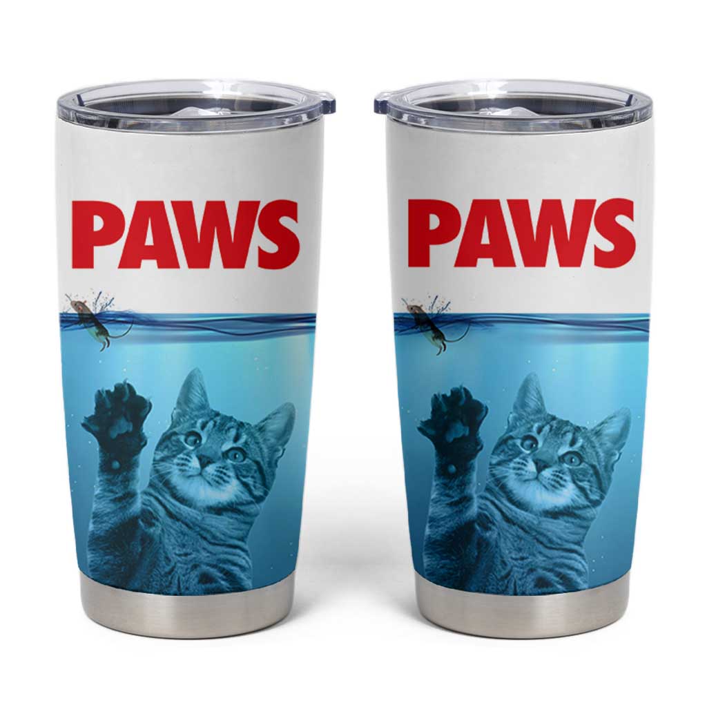 Paws Parody Tumbler Cup Cat Mouse Humorous Cat Chasing Mouse Kitten