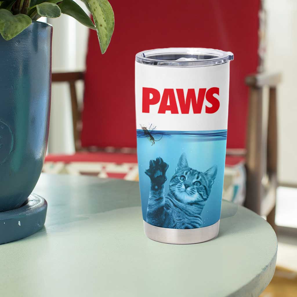 Paws Parody Tumbler Cup Cat Mouse Humorous Cat Chasing Mouse Kitten