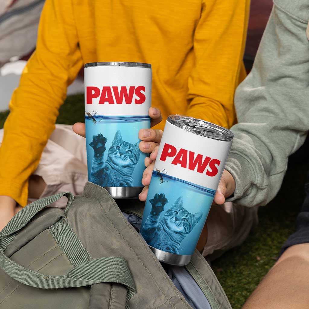 Paws Parody Tumbler Cup Cat Mouse Humorous Cat Chasing Mouse Kitten