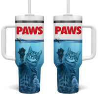 Paws Parody Tumbler With Handle Cat Mouse Humorous Cat Chasing Mouse Kitten