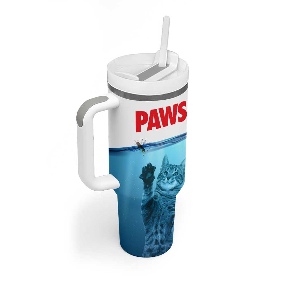 Paws Parody Tumbler With Handle Cat Mouse Humorous Cat Chasing Mouse Kitten