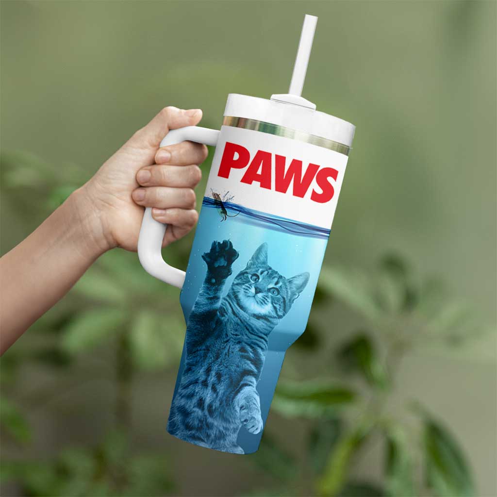 Paws Parody Tumbler With Handle Cat Mouse Humorous Cat Chasing Mouse Kitten
