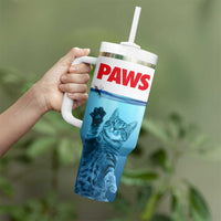 Paws Parody Tumbler With Handle Cat Mouse Humorous Cat Chasing Mouse Kitten