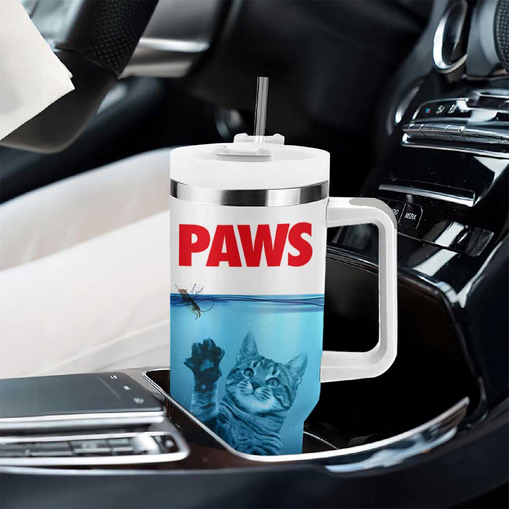 Paws Parody Tumbler With Handle Cat Mouse Humorous Cat Chasing Mouse Kitten