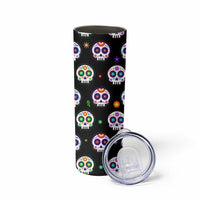 Personalized Sugar Skull Skinny Tumbler Custom Name Da De Los Muertos Day Of The Dead Halloween Gift - Wonder Print Shop