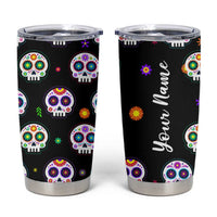 Personalized Sugar Skull Tumbler Cup Custom Name Da De Los Muertos Day Of The Dead Halloween Gift - Wonder Print Shop