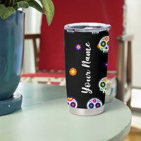 Personalized Sugar Skull Tumbler Cup Custom Name Da De Los Muertos Day Of The Dead Halloween Gift - Wonder Print Shop