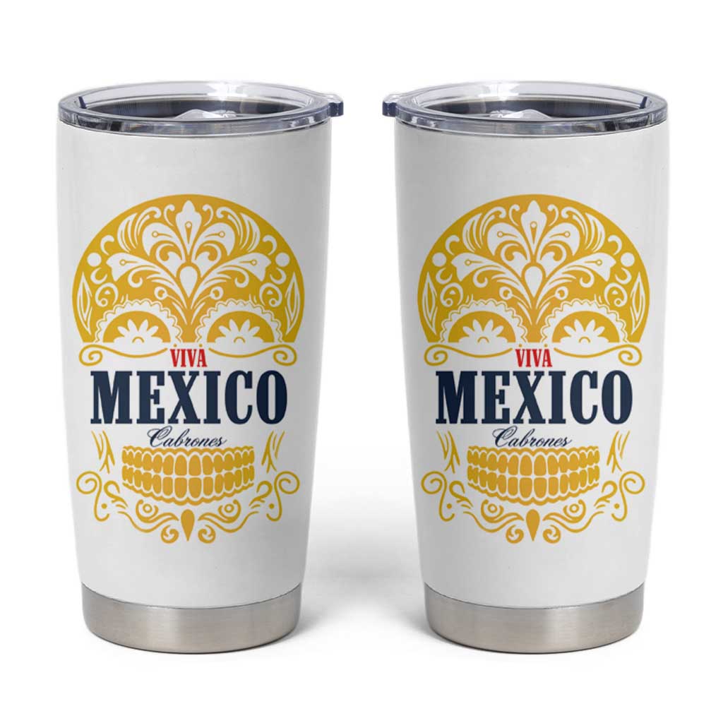 Viva Mexico Cabrones Sugar Skull Tumbler Cup Independence Day Mexico Mexican Beer - Wonder Print Shop