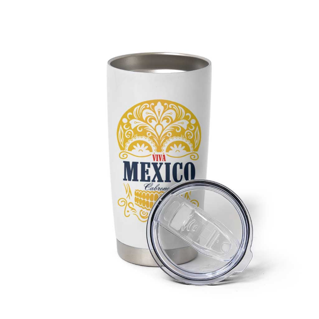 Viva Mexico Cabrones Sugar Skull Tumbler Cup Independence Day Mexico Mexican Beer - Wonder Print Shop