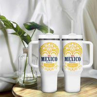 Viva Mexico Cabrones Sugar Skull Tumbler With Handle Independence Day Mexico Mexican Beer - Wonder Print Shop
