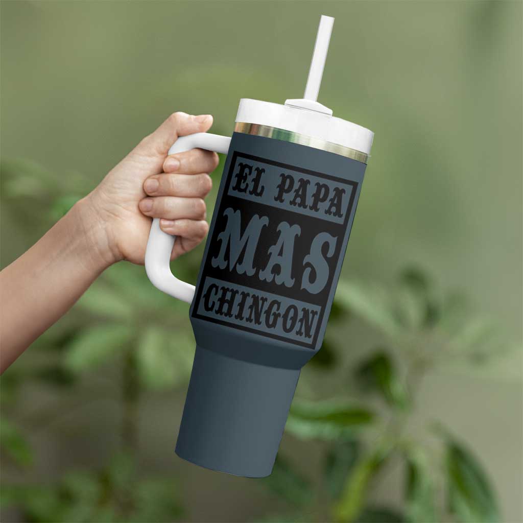 Mexican Dad Husband Tumbler With Handle El Papa Mas Chingon Fathers day Dia del Padre - Wonder Print Shop