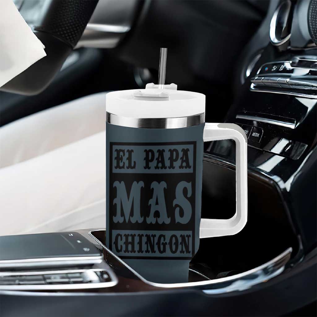 Mexican Dad Husband Tumbler With Handle El Papa Mas Chingon Fathers day Dia del Padre - Wonder Print Shop