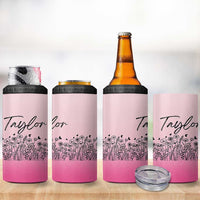 Personalized Wildflower 4 in 1 Can Cooler Tumbler Custom Name Gift For Women