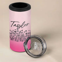 Personalized Wildflower 4 in 1 Can Cooler Tumbler Custom Name Gift For Women