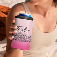 Personalized Wildflower 4 in 1 Can Cooler Tumbler Custom Name Gift For Women