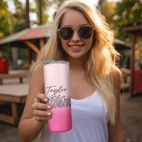 Personalized Wildflower Skinny Tumbler Custom Name Gift For Women