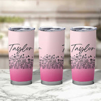 Personalized Wildflower Tumbler Cup Custom Name Gift For Women