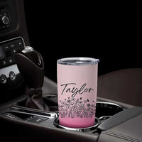 Personalized Wildflower Tumbler Cup Custom Name Gift For Women