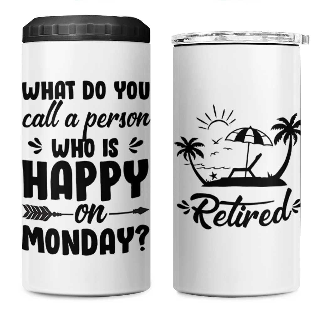 Funny Retirement Gifts 4 in 1 Can Cooler Tumbler Happy Retiree Gag Farewell Present For Coworkers