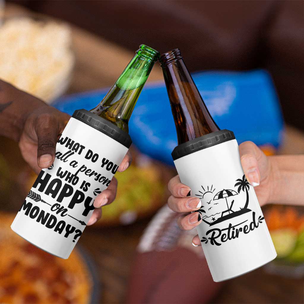 Funny Retirement Gifts 4 in 1 Can Cooler Tumbler Happy Retiree Gag Farewell Present For Coworkers
