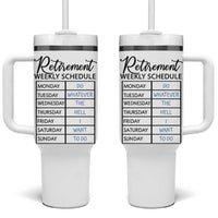 Funny Retirement Gifts Tumbler With Handle Retirement Weekly Schedule